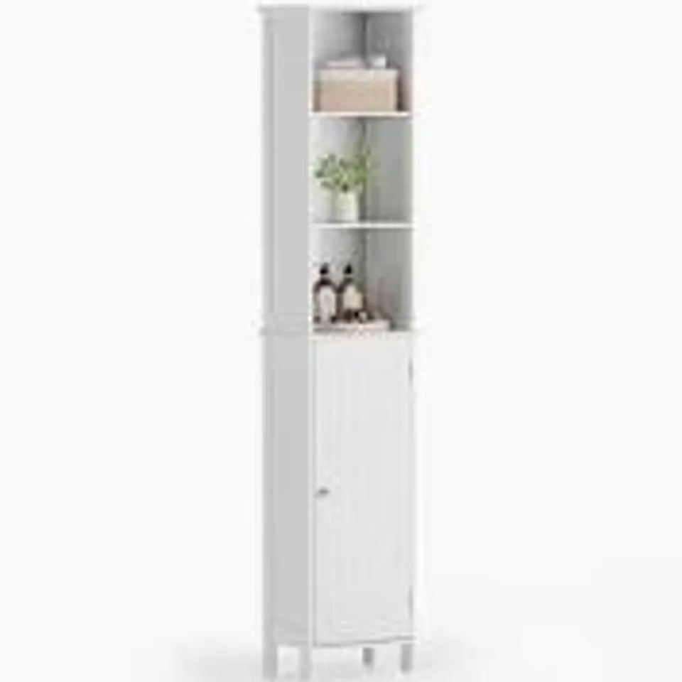 BOXED GFW COLONIAL TALL CUPBOARD - WHITE (1 BOX)