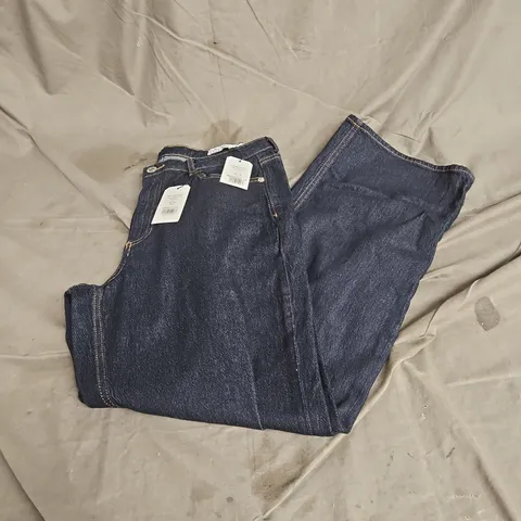 VERA MODA CURVY DENIM TESSA HIGH RISE WIDE JEANS IN DARK BLUE SIZE 44/32