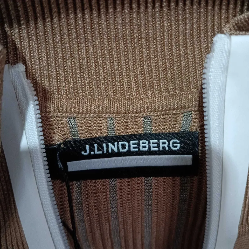 J. LINDEBERG RORY KNITTED SWEATER – TIGER BROWN, UK SIZE L
