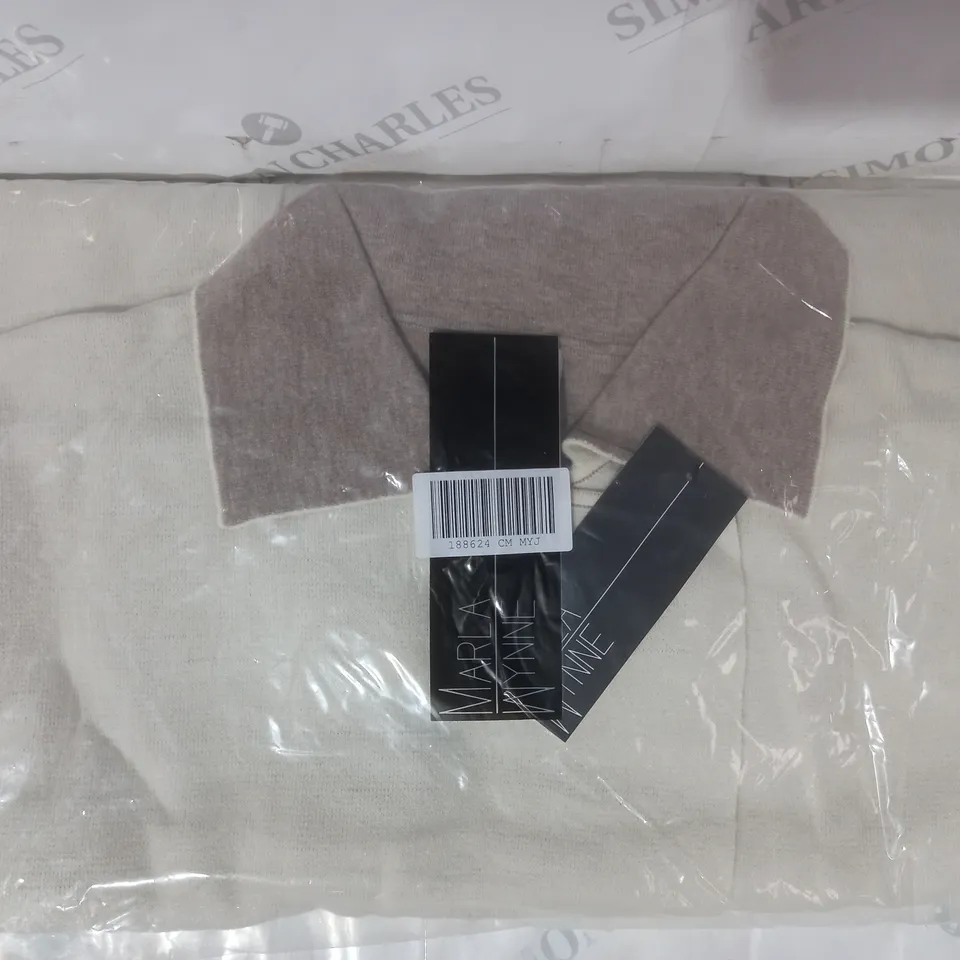 MARLA WYNNE DOUBLE FACE PONCHO WITH POCKETS IN IVORY/TAUPE - SIZE 2X/3X