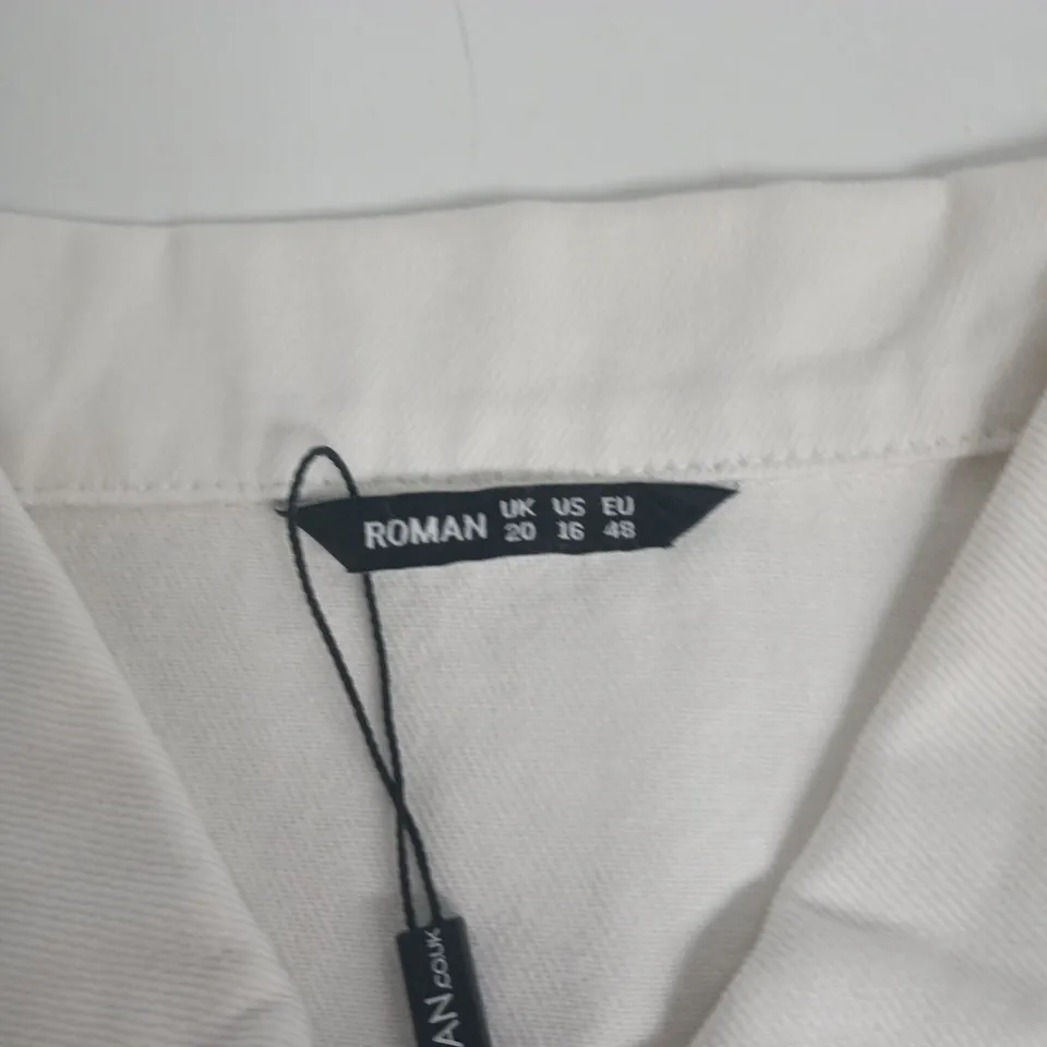 ROMAN WHITE DENIM JACKET – WOMEN'S, UK 20 (US 16, EU 48)