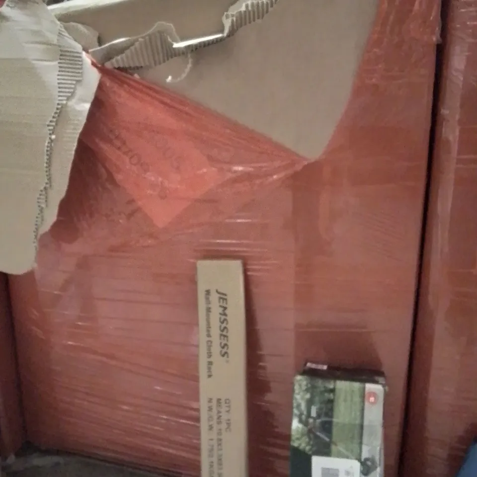 PALLET OF ASSORTED HOUSEHOLD GOODS AND PRODUCTS TO INCLUDE;PATIO BRUSH,WALL MOUNT