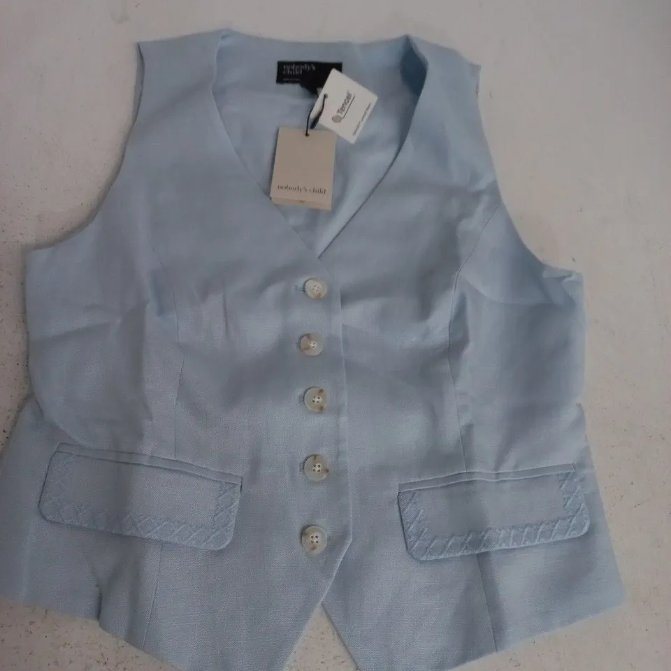 NOBODYS CHILD VINNIE WAISTCOAT IN BLUE - UK 12