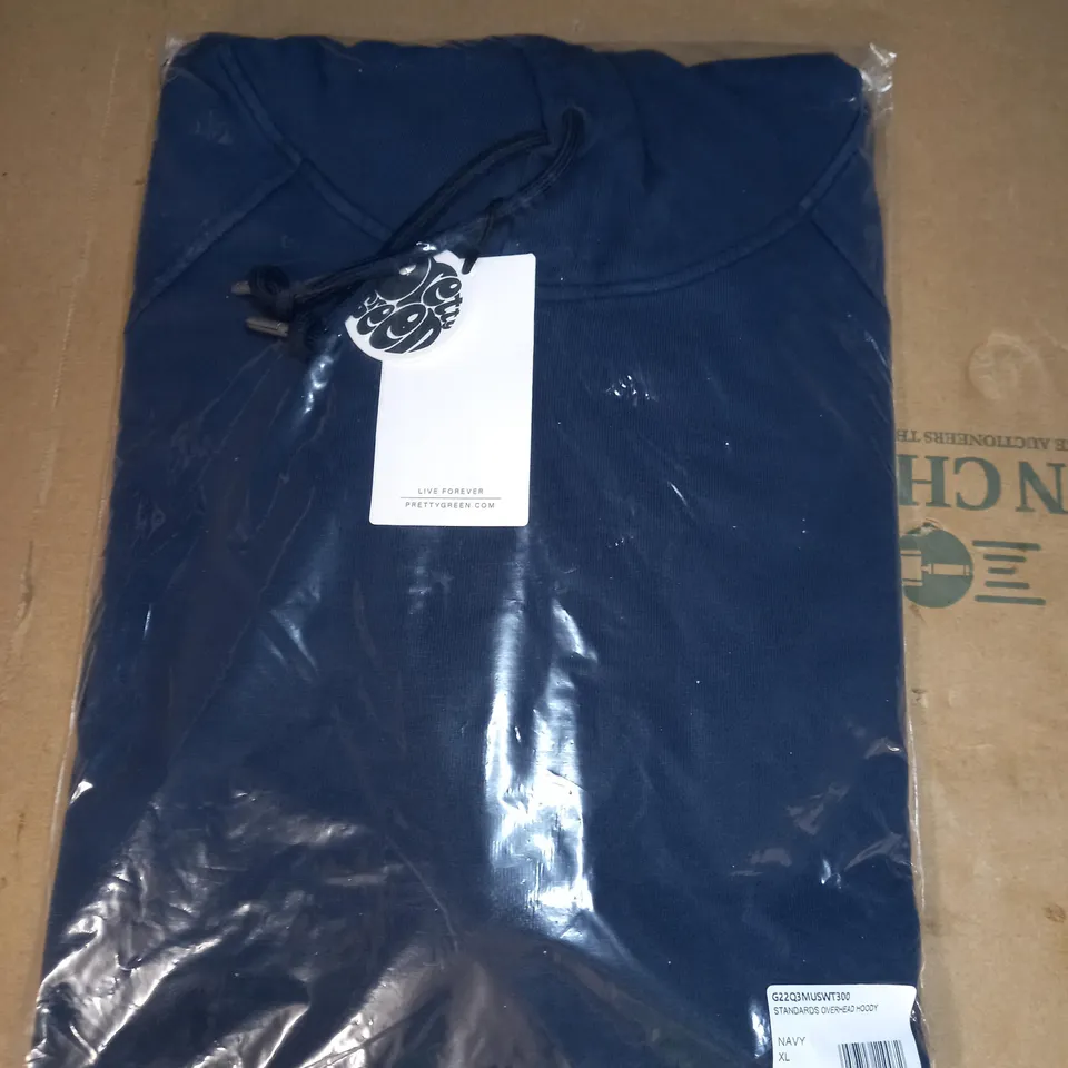 PRETTY GREEN OVERHEAD HOODIE IN NAVY SIZE XL