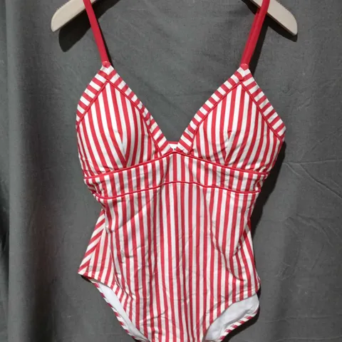 BODEN WOMEN'S STRIPED ONE-PIECE SWIMSUIT – RED & WHITE - SIZE 14