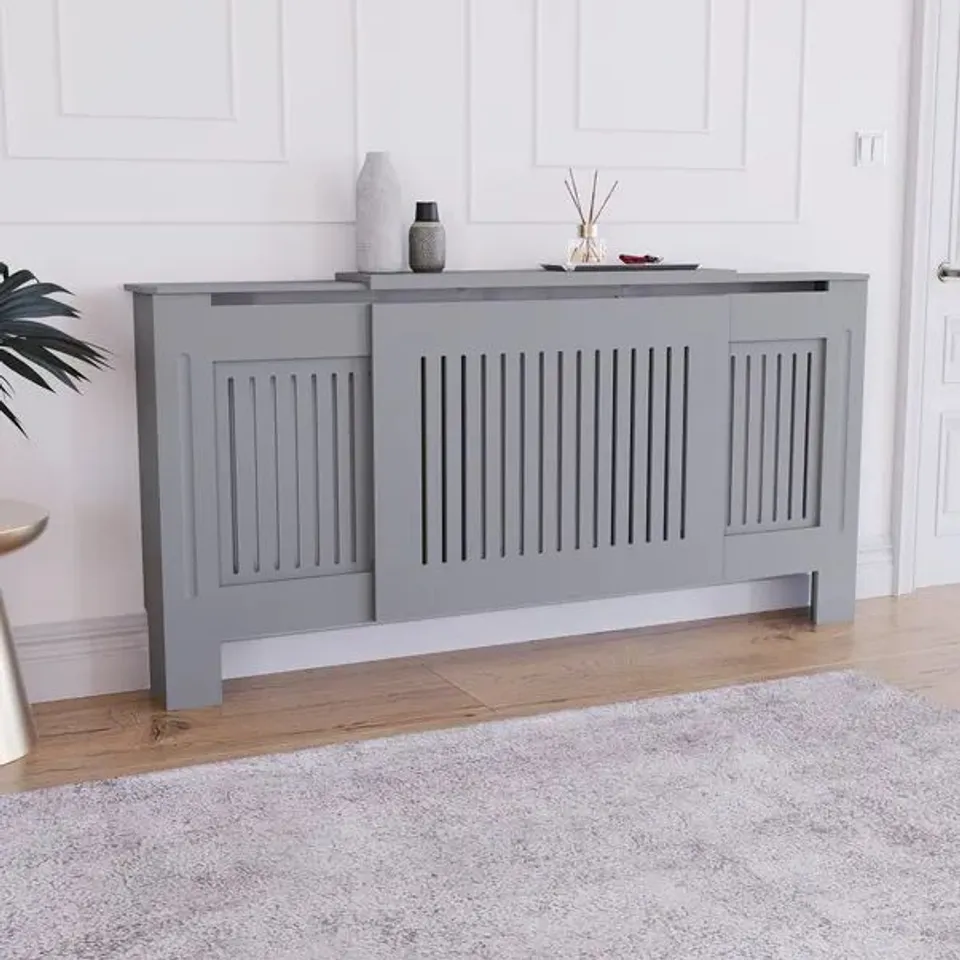 BOXED VIDA CHELSEA ADJUSTABLE RADIATOR COVER - GREY (1 BOX)