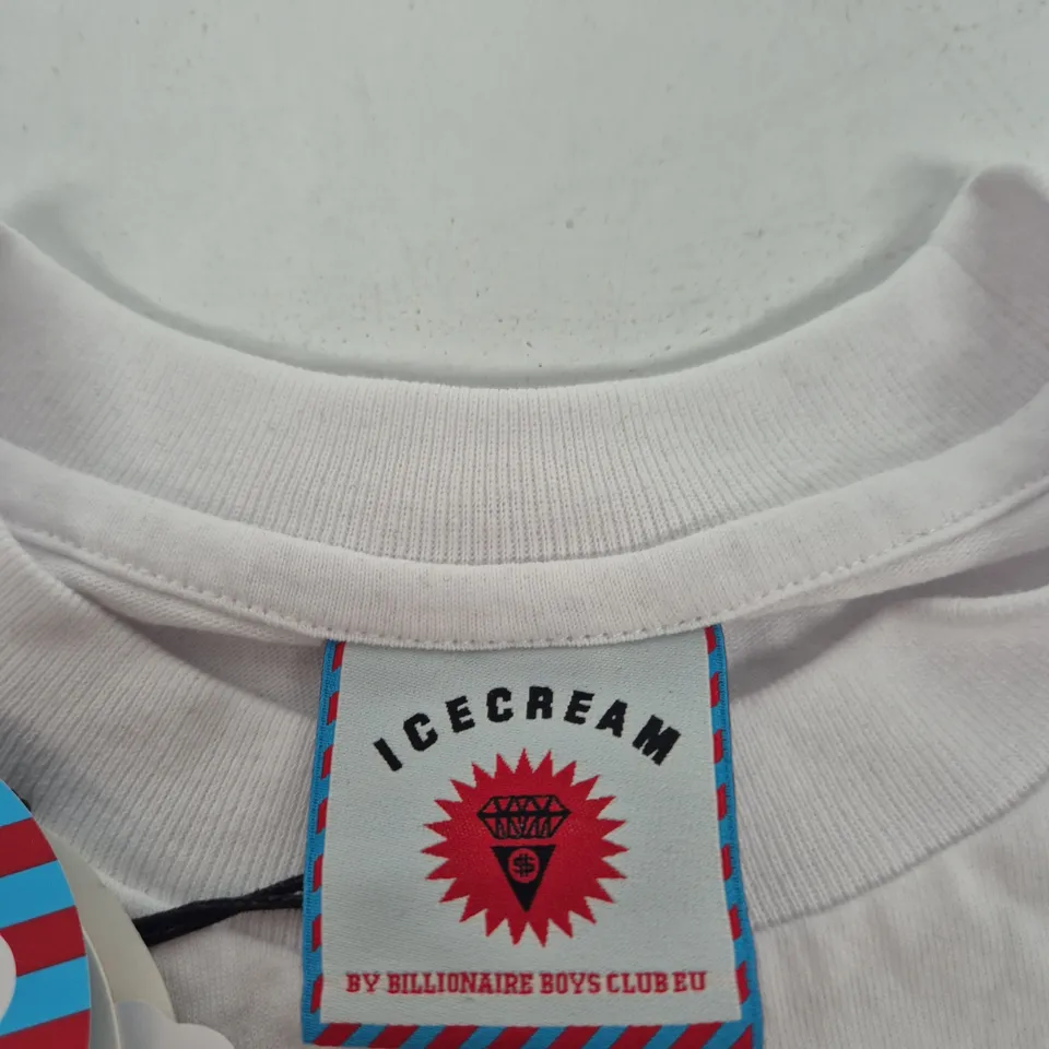 ICE CREAM BY BILLIONAIRE BOYS CLUB T-SHIRT – WHITE, SIZE S