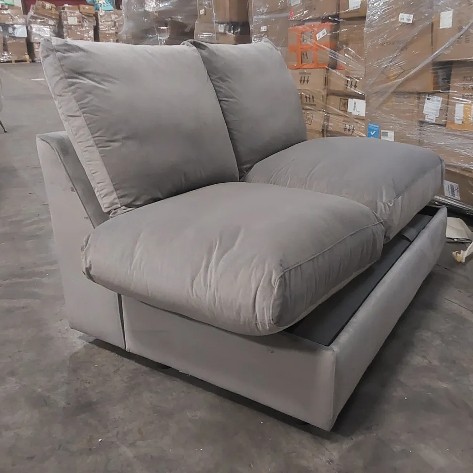 QUALITY DESIGNER GREY VELVET SOFA