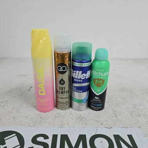 TOTE OF APPROXIMATELY 15 ASSORTED AEROSOL PRODUCTS TO INCLUDE GILLETTE, MITCHUM, DAISE, G.O. ETC