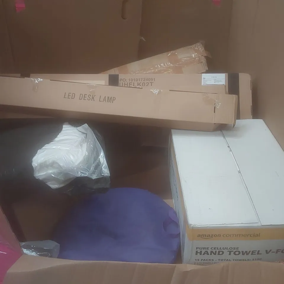 PALLET OF ASSORTED HOUSEHOLD GOODS AND PRODUCTS TO INCLUDE; AUTO HEAT PRESS, WATER FILL, PAPER HAND TOWELS, TOILET SEAT ETC
