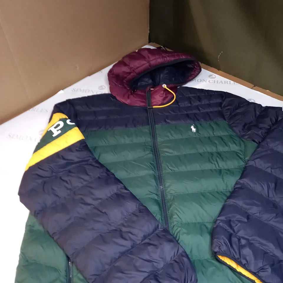POLO RALPH LAUREN ZIPPED BUBBLE COAT SIZE M