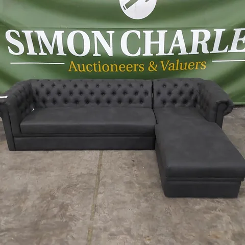 DESIGNER CHESTERFIELD STYLE CHAISE SOFA