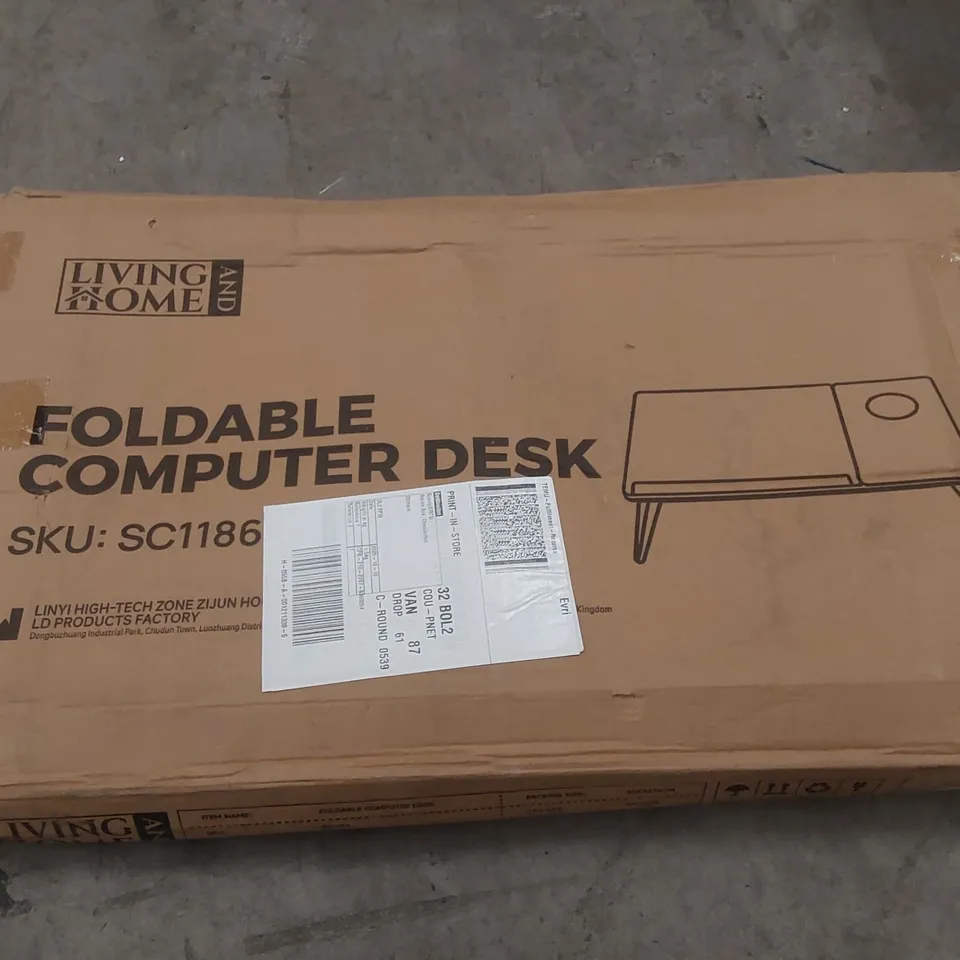BOXED HOME AND LIVING FOLDABLE COMPUTER DESK