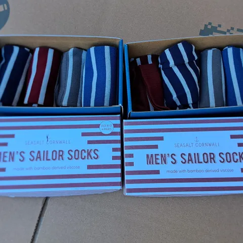 LOT OF 2 4-PACKSOF SEASALT CORNWALL SAILOR SOCKS - 8-12