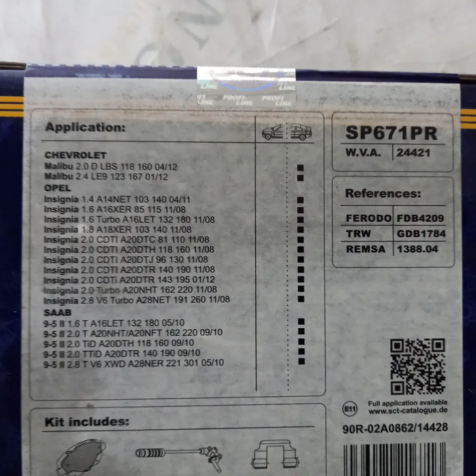 BOXED AND SEALED SCT BRAKE PADS SP671PR 