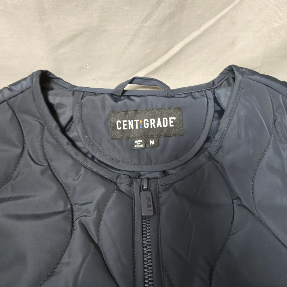 CENTGRADE QUILTED ZIP JACKET – NAVY, SIZE M 