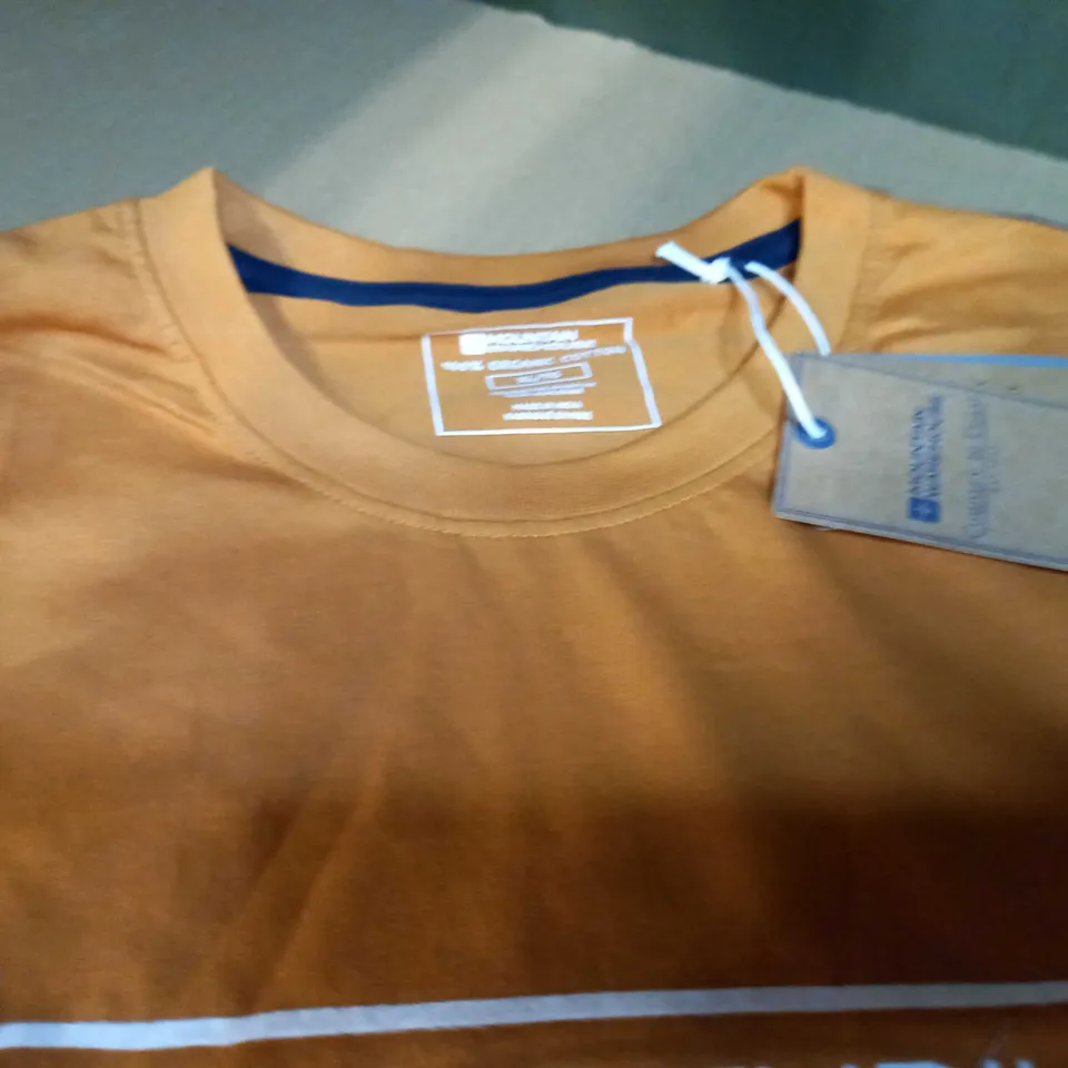 MOUNTAIN WAREHOUSE MUSTARD SLOGAN ORGANIC TEE - XL