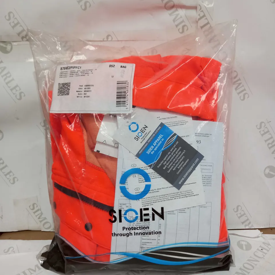 BRAND NEW SIOEN LADIES ORANGE HIGH VIS COVERALL - SIZE 52