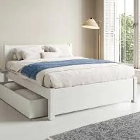 BOXED LONDON DOUBLE BED FRAME - WHITE (1 BOX)