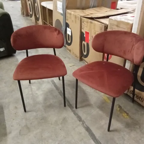 DANETTI CREE VELVET DINING CHAIR - SET OF 2