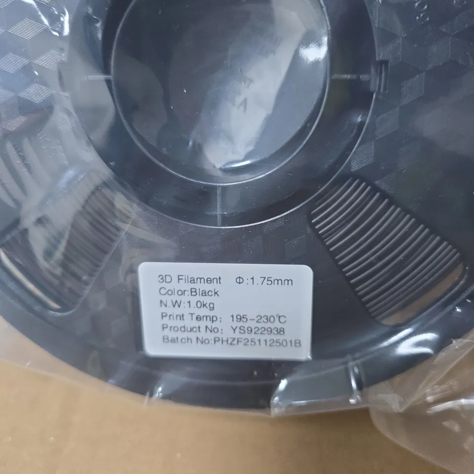 3D PRINTER FILAMENT – BLACK, 1.75MM, 1KG SPOOL