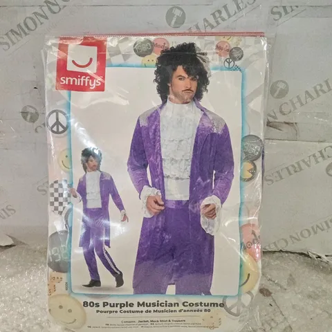 SMIFFYS 80S PURPLE MUSICIAN COSTUME β JACKET, SHIRT & TROUSERS - LARGE