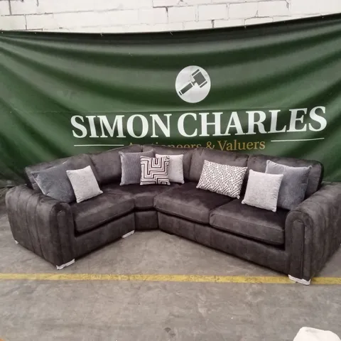 AMARA LEFT HAND DOUBLE ARM CORNER GROUP SOFA - CHARCOAL
