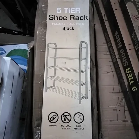 BOXED KEPLIN 5 TIER SHOE RACK - BLACK 