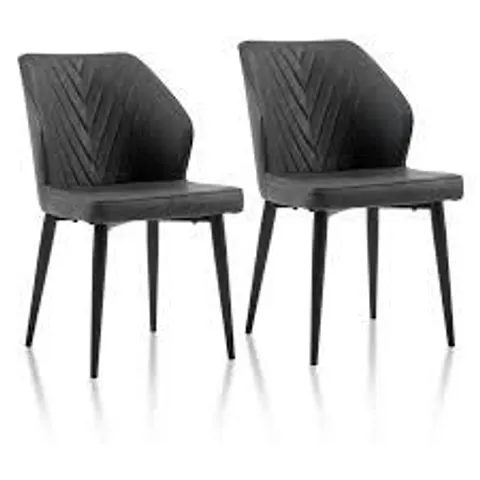 BOXED SET OF 2 GREY DINING CHAIRS