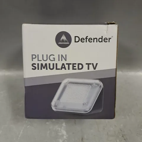 BOXED DEFENDER SIMULATED TV PLUG IN LED SENSOR 