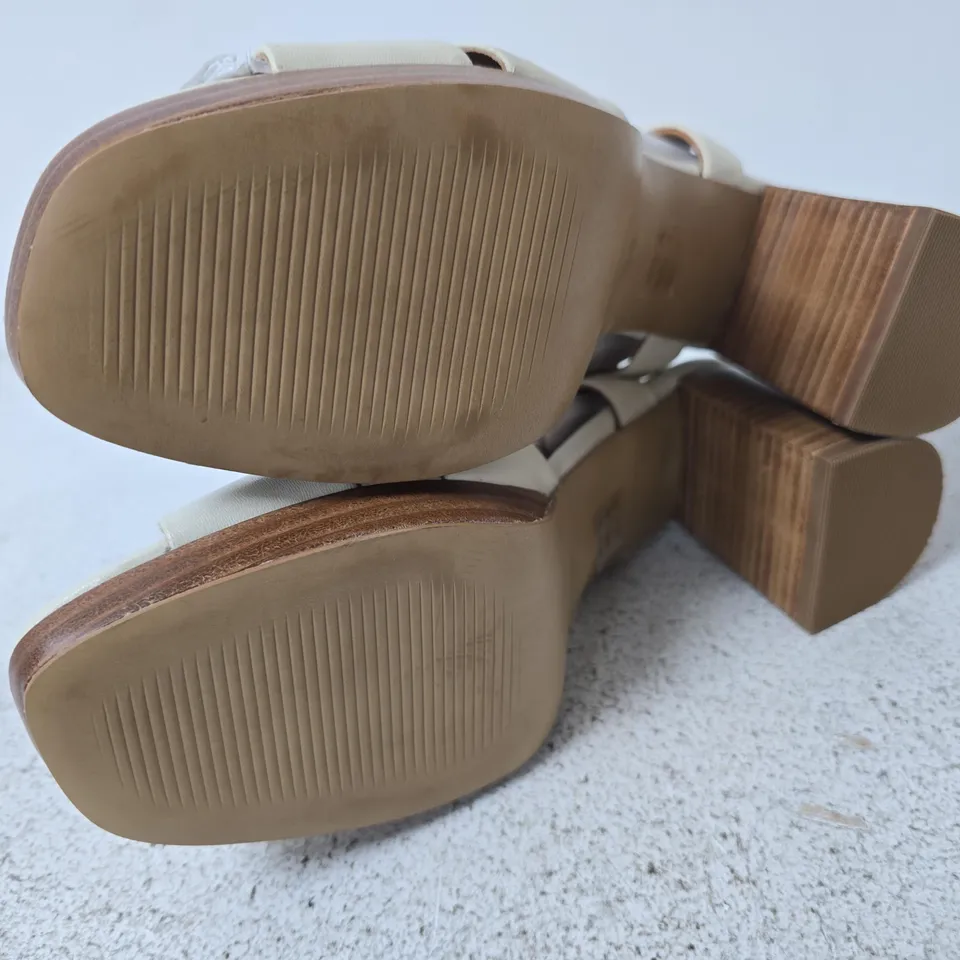 RUTH LANGSFORD STRAPPY HEELS, CREAM - SIZE 38 