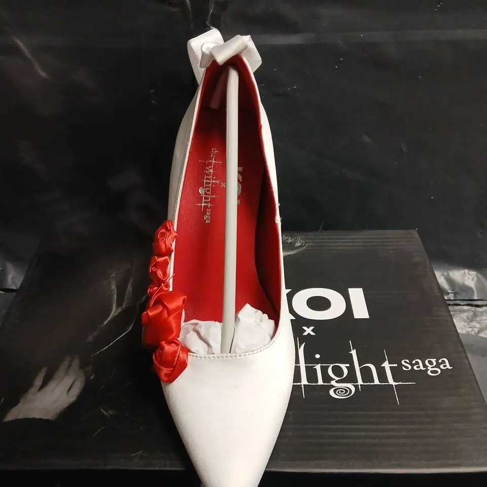BOXED PAIR OF KOI BELLA’S NIGHTMARE ROSE HEELS –  UK SIZE 3  