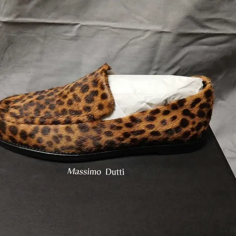 MASSIMO DUTTI LEOPARD PRINT MOCCASIN LOAFERS – MEN'S, UK SIZE 4