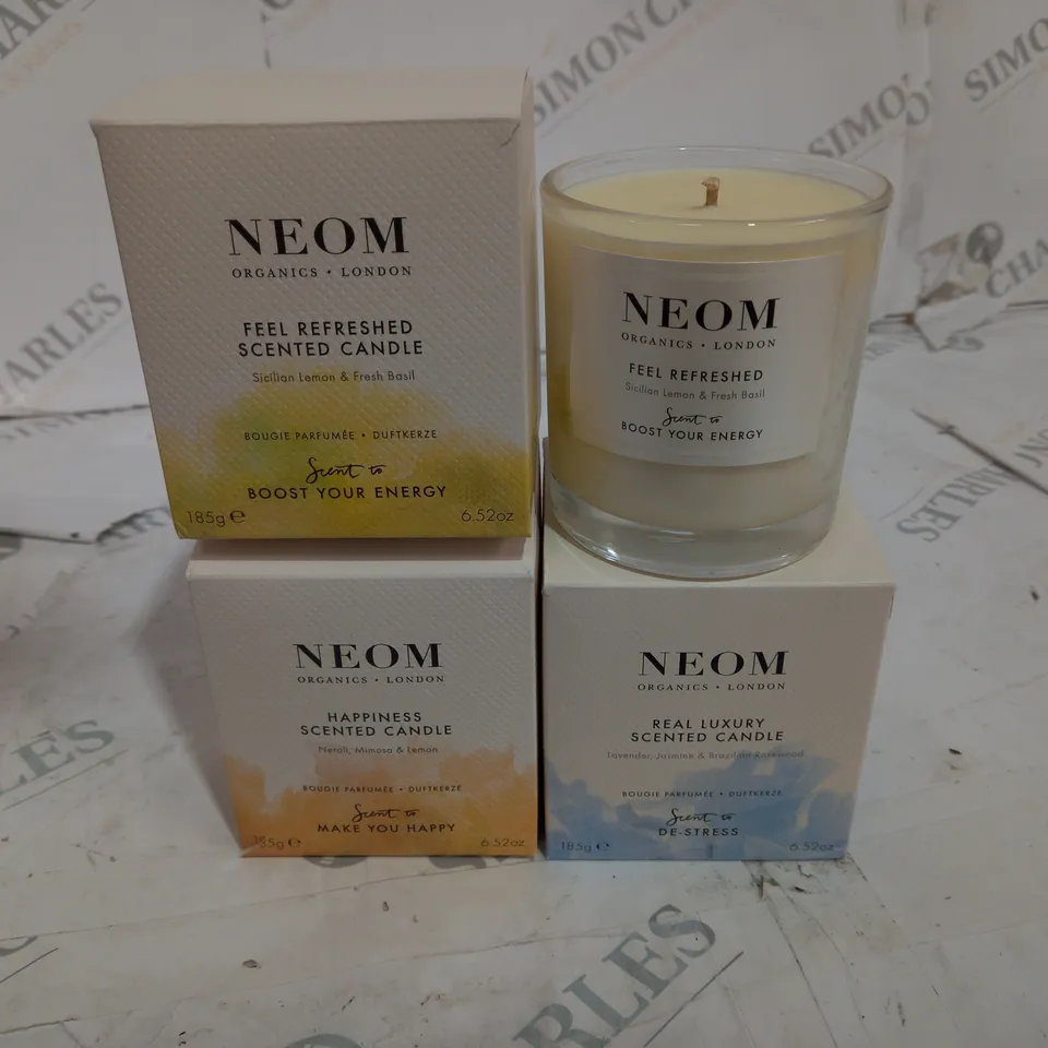 SET OF 3 NEOM 185G SCENTED CANDLES