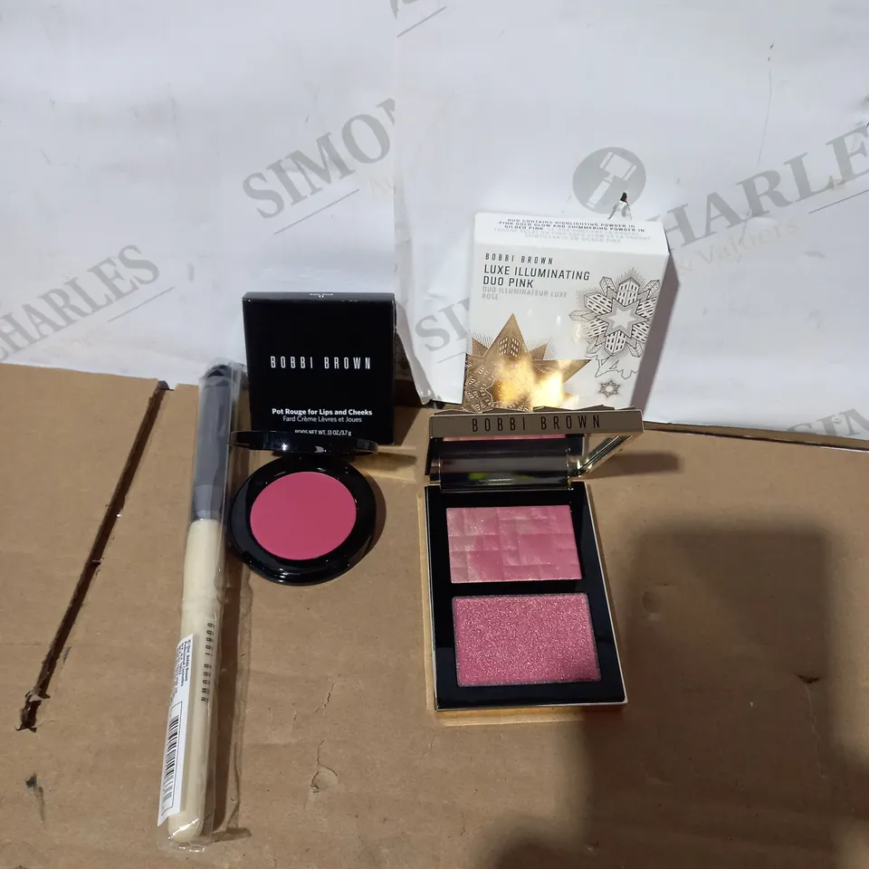 BOBBI BROWN SHEER POWDER BRUSH, POT ROUGE AND HIGHLIGHTING POWDER	