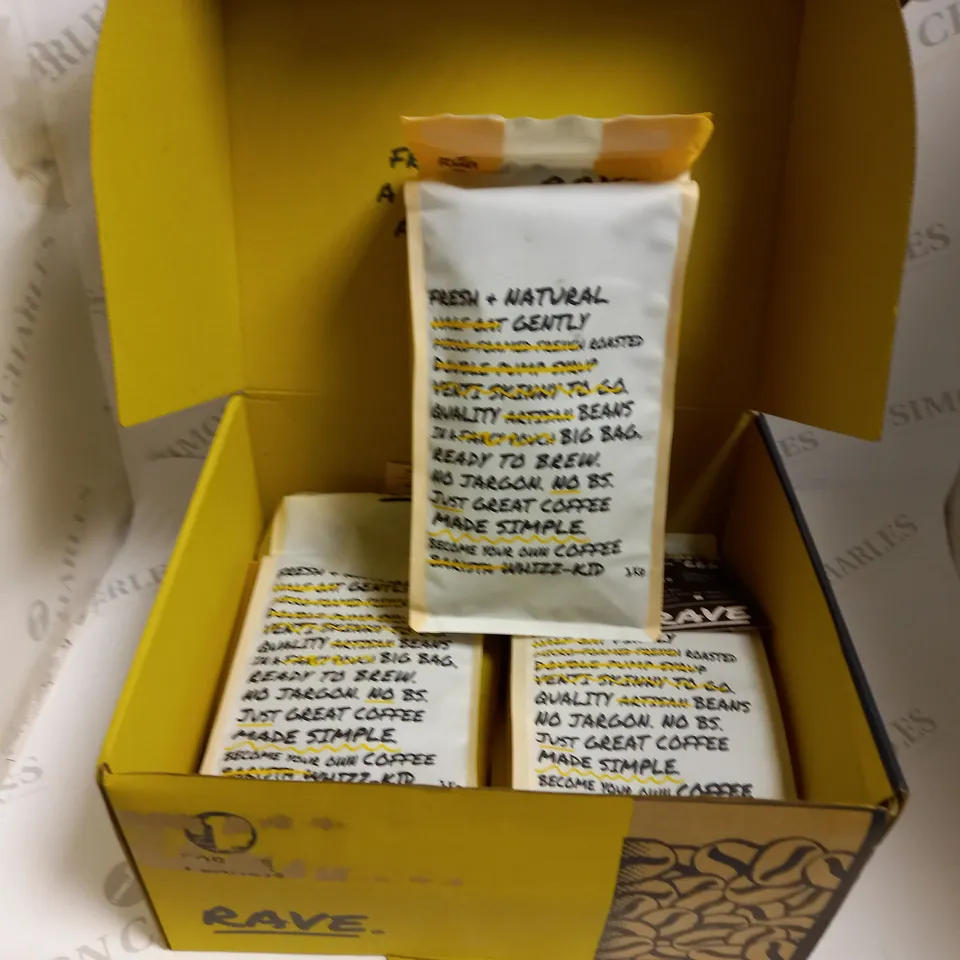 3 PACKS OF RAVE COFFEE BEANS