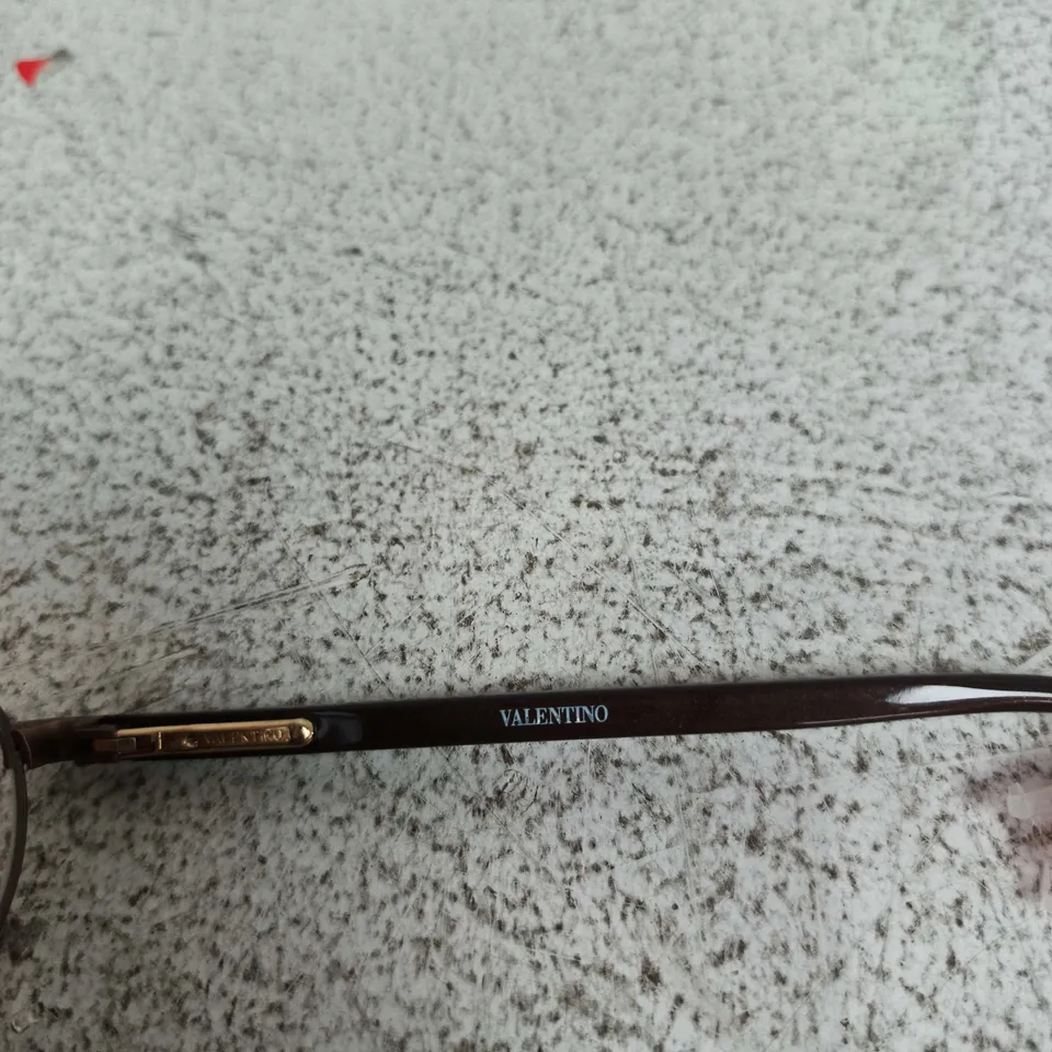 VALENTINO EYEGLASSES – BROWN METAL FRAME WITH LOGO ON TEMPLE