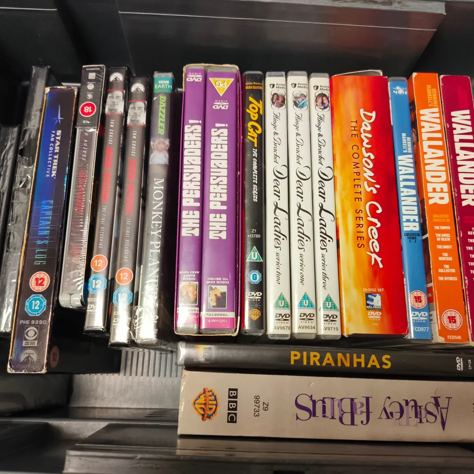 APPROXIMATELY 20 ASSORTED DVDS TO INCLUDE GOBLIN SLAYERS SEASON 1, STAR TRECK CAPTAINS LOG, MARGIN CALL, ETC