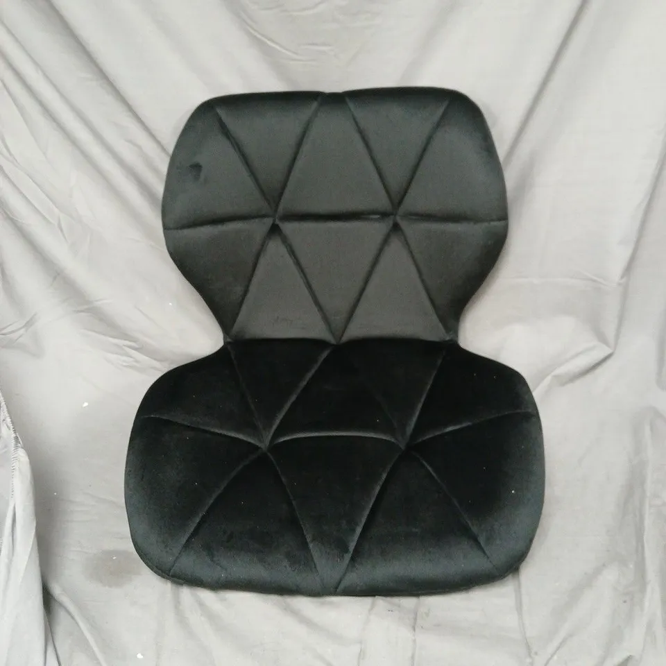 2 X BLACK QUILTED UPHOLSTERY CUSHION - SEAT & BACK WITH LEGS AND BASE