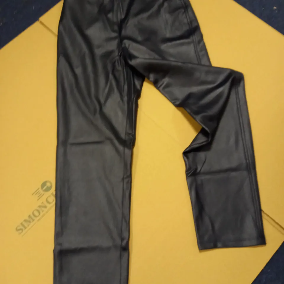 BRAND NEW KIM&CO FAUX LEATHER TROUSERS IN NAVY BLUE - SIZE XS