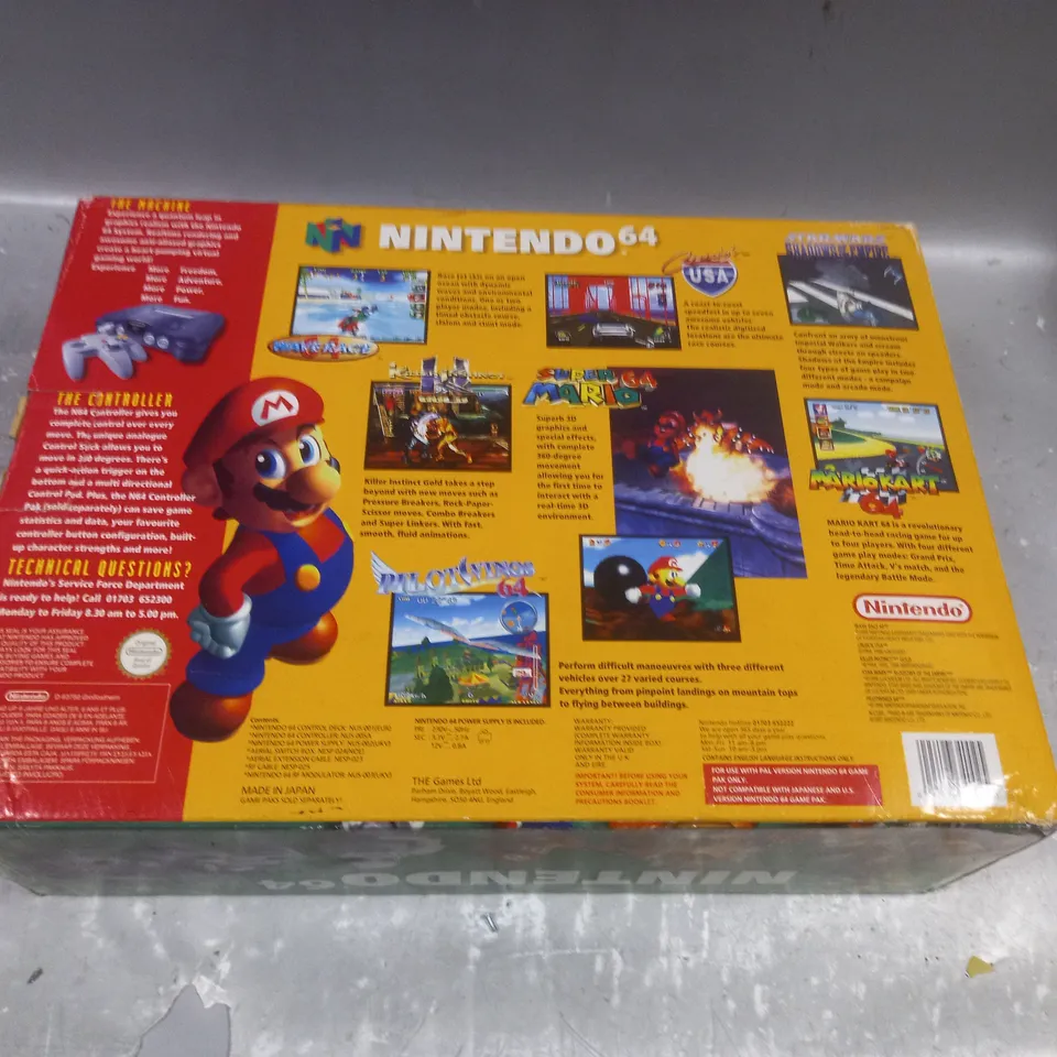 BOXED NINTENDO 64 NUS-001 GAMES CONSOLE WITH BOOKLET