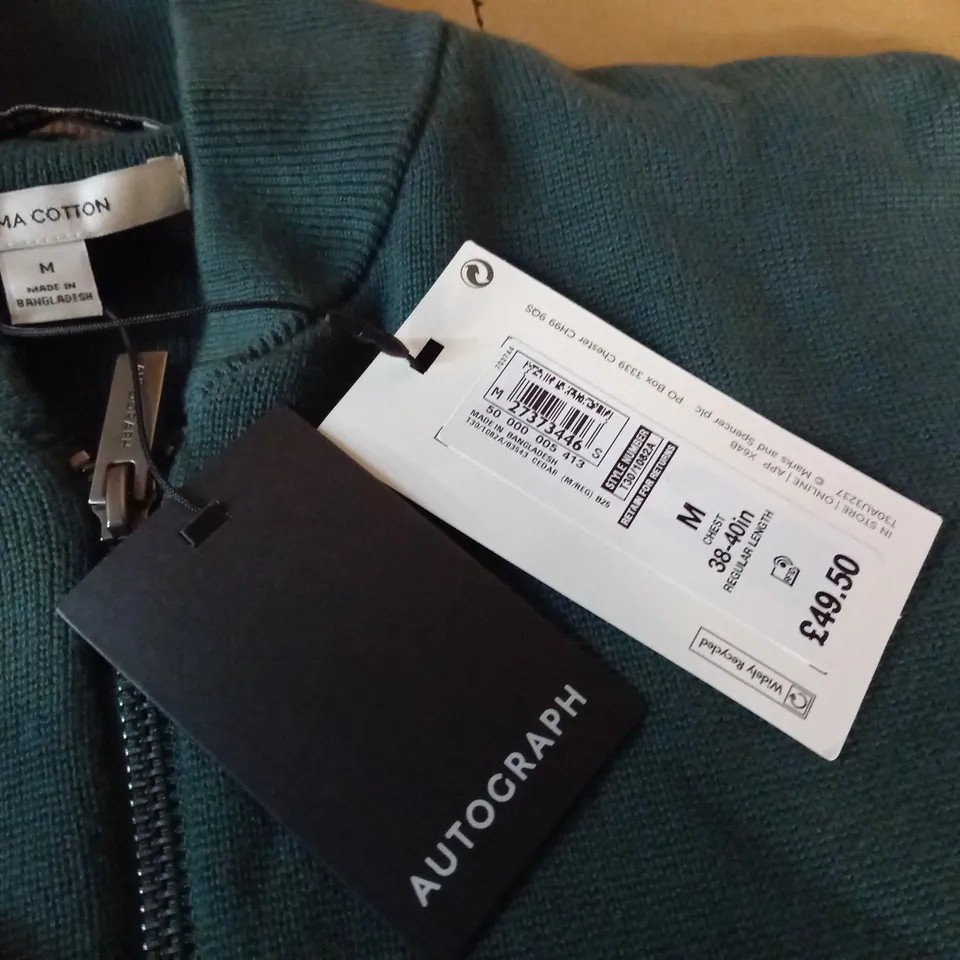 AUTOGRAPH SUPIMA COTTON ZIP THROUGH JACKET - M REG