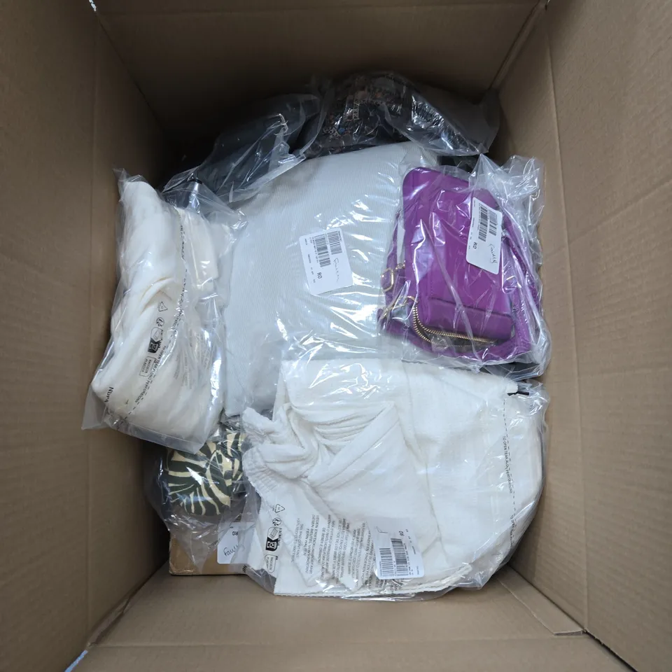 LARGE QUANTITY OF ASSORTED ITEMS TO INCLUDE MICROWAVE TOASTIE MAKER, BODY TRIMMER, LADIES SHOWS & AN ASSORTMENT OF CLOTHES, ETC - COLLECTION ONLY