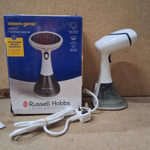 BOXED RUSSELL HOBBS STEAM GENIE ESSENTIAL HANDHELD GARMENT STEAMER β 1600W (MODEL 25591)