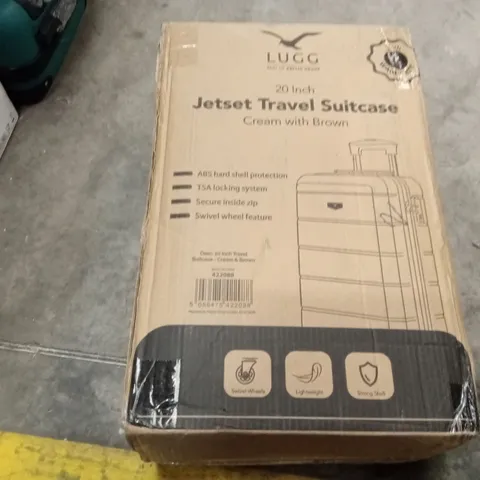 BOXED LUGG - JETSET TRAVEL SUITCASE CREAM & BROWN