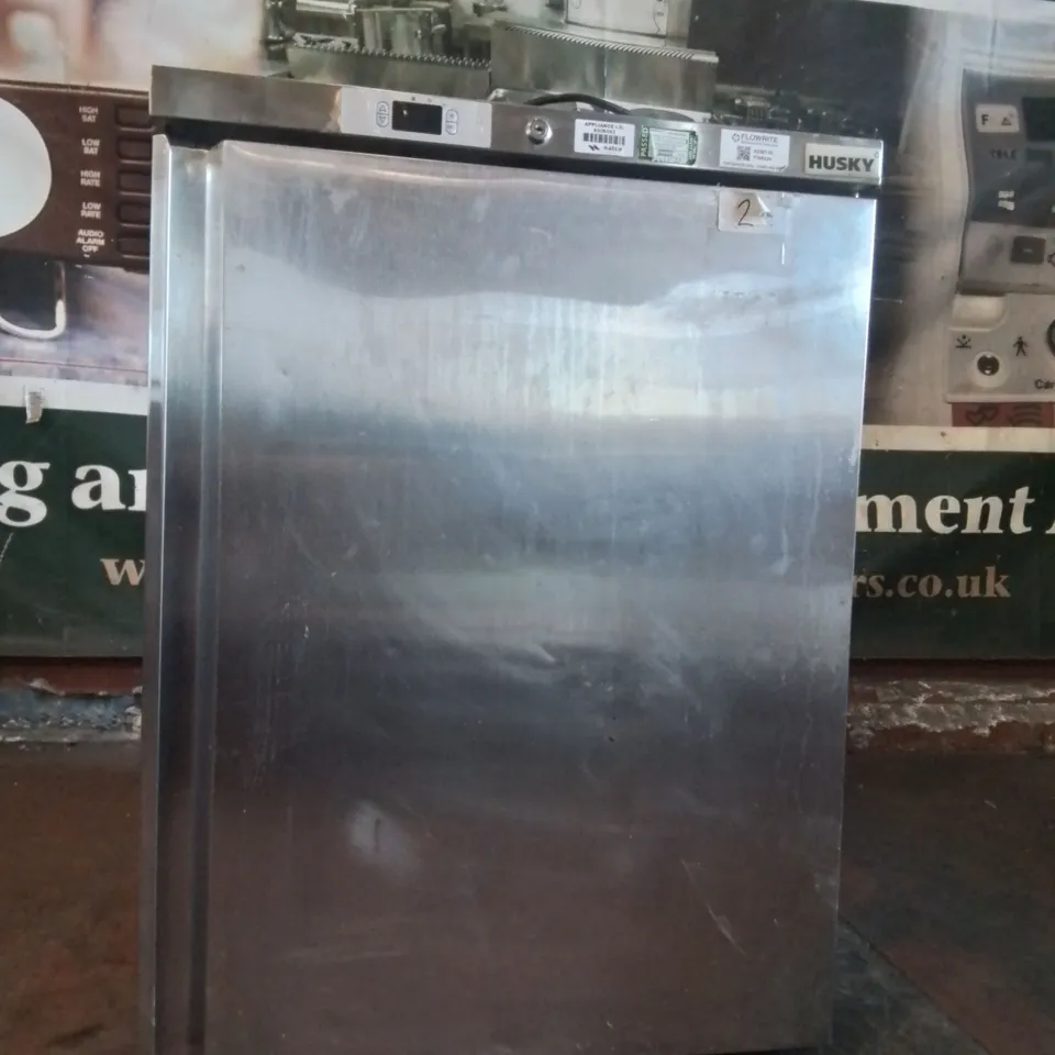 STAINLESS STEEL COMMERCIAL HUSKY UNDERCOUNTER 145LITRE FRIDGE, MODEL HUS-SS1-HY,