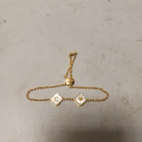 BOXED ABBOTTLYON GOLDEN ZIP BRACELET LETTER C & HEART