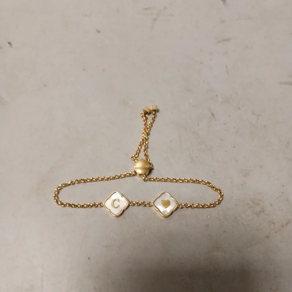 BOXED ABBOTTLYON GOLDEN ZIP BRACELET LETTER C & HEART