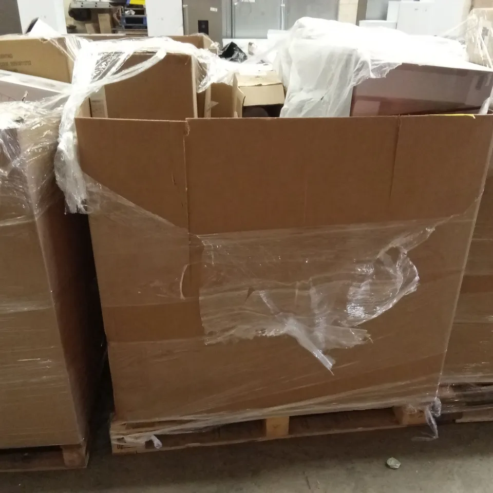 PALLET TO CONTAIN APPROXIMATELY 24 DESIGNER INDOOR LIGHTING PRODUCTS TO INCLUDE; CEILING LIGHTS, WALL LIGHTS, FLOOR LAMP ETC