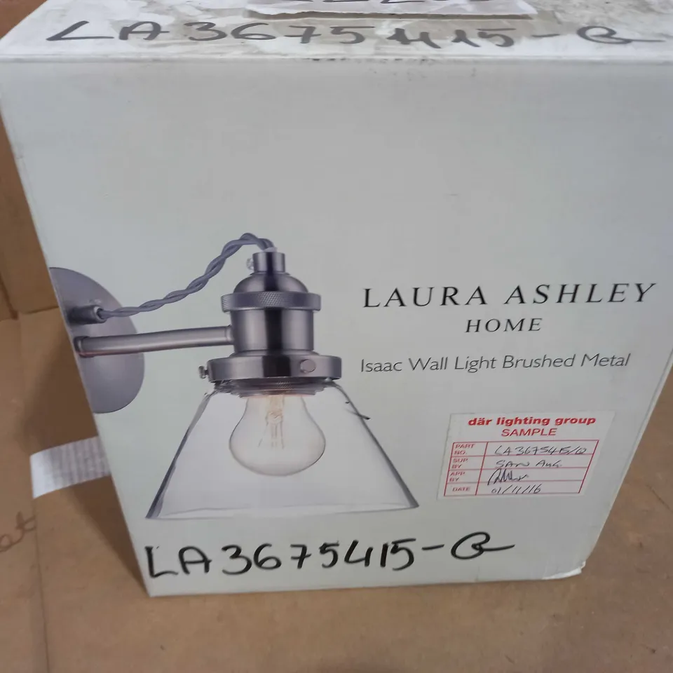 LAURA ASHLEY HOME ISAAC WALL LIGHT BRUSHED METAL